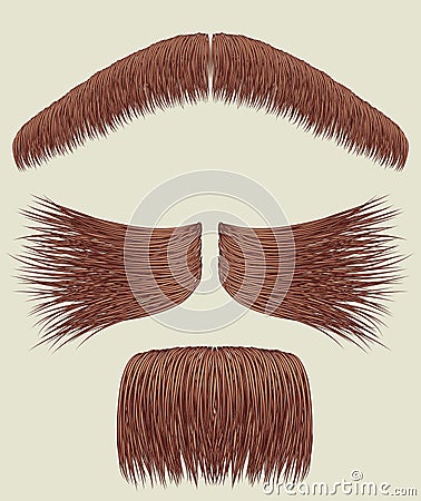 Mustaches for man.Vector collection Vector Illustration