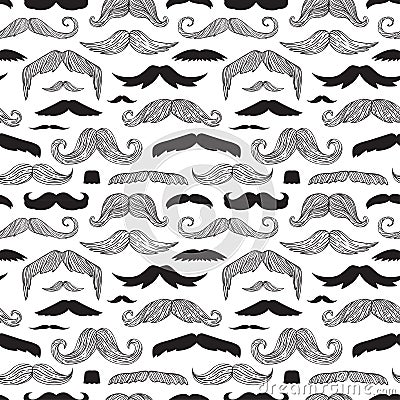 Mustaches seamless pattern vector. Vector Illustration