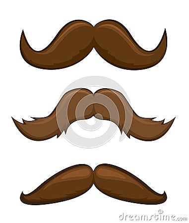 Mustaches vector illustration on white Vector Illustration