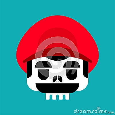 Mustachioed plumber skull. Vector illustration Vector Illustration