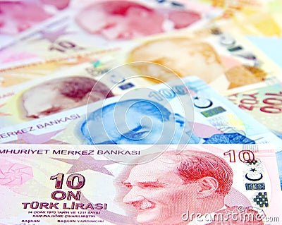 1o TL Lira banknotes Stock Photo