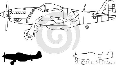 Mustang P51 Vector Illustration