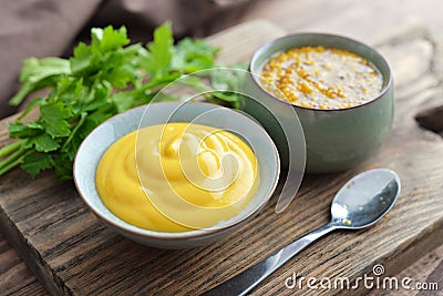 Mustard in the assortment Stock Photo