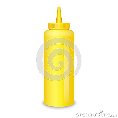 Mustard bottle sauce mockup, realistic style Vector Illustration