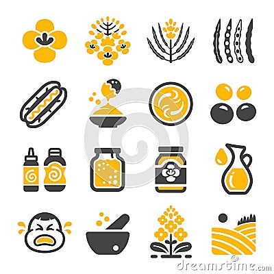 Mustard icon set Vector Illustration