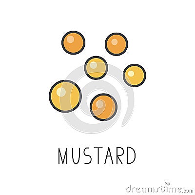 Mustard line vector illustration, cooking isolated icon. Vector Illustration