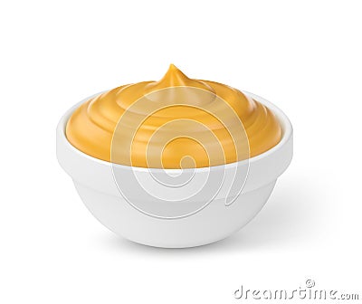 Mustard sauce in bowl Stock Photo