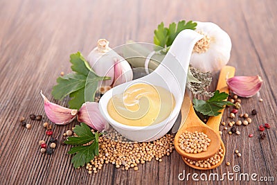 Mustard and spices Stock Photo