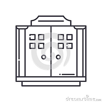 Musuem exit icon, linear isolated illustration, thin line vector, web design sign, outline concept symbol with editable Cartoon Illustration
