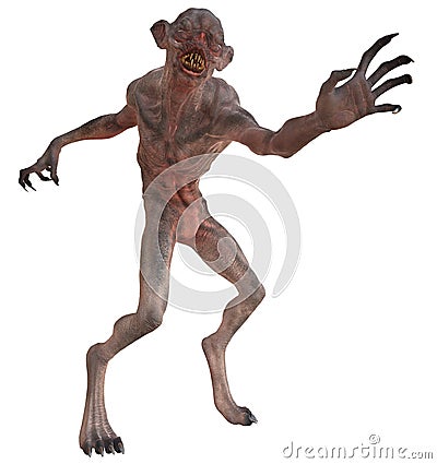 Mutant monster isolated on white background 3d illustration Cartoon Illustration