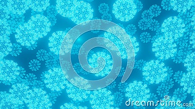 Mutated Omicron SARS-CoV-2 viruses. Low polygonal computer model with glow, 3D rendering. Stock Photo