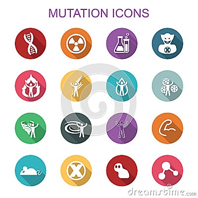 Mutation long shadow icons Vector Illustration
