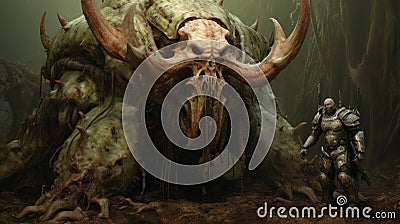 Mute Demon In A Forest Realistic And Hyper-detailed Rendering Stock Photo