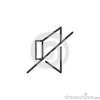 Mute loudspeaker line icon Vector Illustration