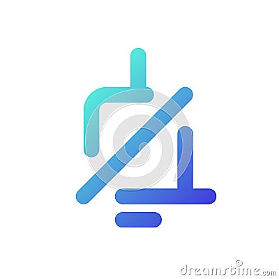 Mute notification sound pixel perfect gradient linear ui icon Vector Illustration