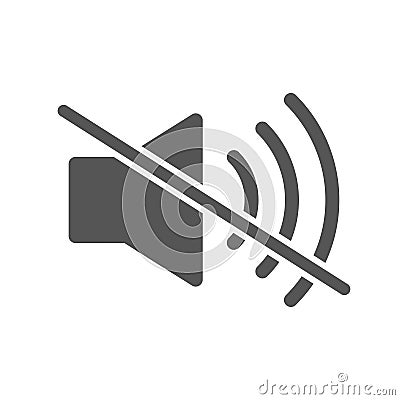 Mute sound icon vector, filled flat sign. Speaker mute symbol, logo illustration. Volume off icon. EPS 10. Vector Illustration
