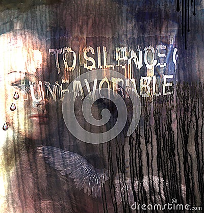 Muted Abstract with Woman Face Stock Photo