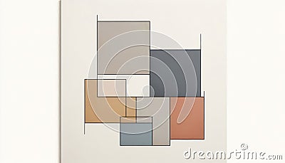 Muted color blocks in balanced abstract composition Stock Photo