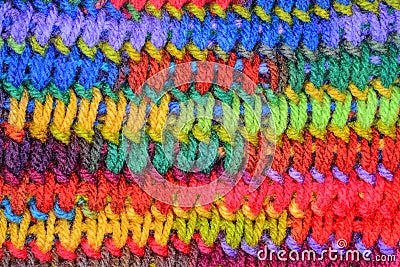 Muted colorful knitting stitch background Stock Photo