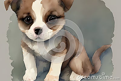 Muted Magic - Cute Puppy Portrait for Children's Storybooks and Art Stock Photo