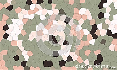 Muted olive white brown white polygons organized in cells in balanced pattern. Stock Photo