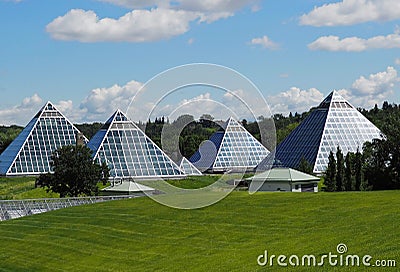 Muttart Conservatory Edmonton With Five Pyramids Editorial Stock Photo