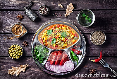 Mutter paneer in India Stock Photo