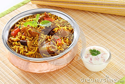 Mutton Briyani Stock Photo