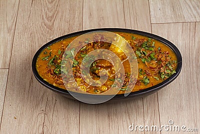 mutton khichda in bowl on wooden background. indian food Stock Photo