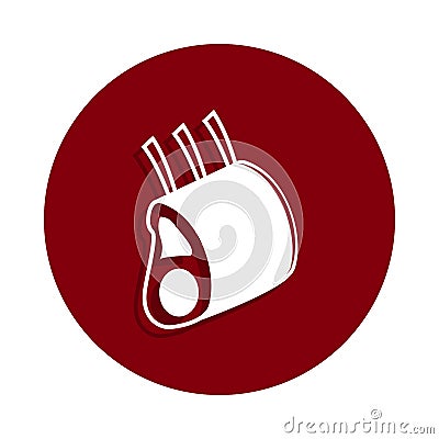 mutton ribs icon in badge style. One of meat collection icon can be used for UI, UX Stock Photo