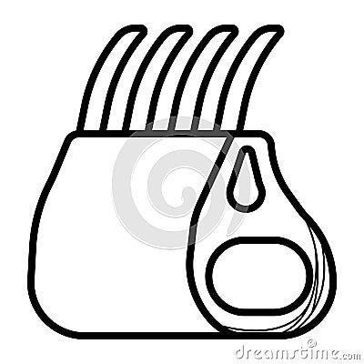 Mutton ribs illustration icon with long shadow Cartoon Illustration