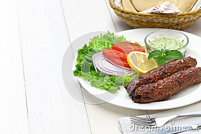 Mutton seekh kabab Stock Photo