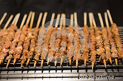 MUTTON SHASHIKS IN ROSTING Stock Photo