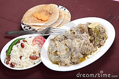 mutton yakhni.kashmiri stew of meat. Stock Photo