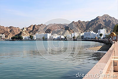 Muttrah Corniche in Muscat, Oman Editorial Stock Photo