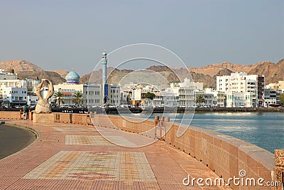 Muttrah Corniche in Muscat, Oman Editorial Stock Photo