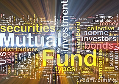 Mutual fund background concept glowing Cartoon Illustration