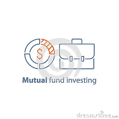 Long term investment, financial security, mutual fund management, corporate finance, dividend payment Vector Illustration