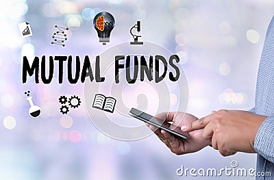 MUTUAL FUNDS Finance and Money concept , Focus on mutual fund i Stock Photo