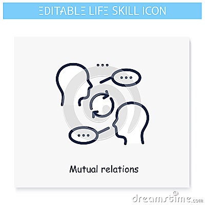 Mutual relations line icon. Editable Vector Illustration