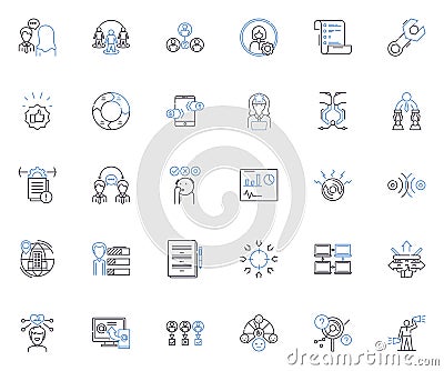 Mutual respect line icons collection. Collaboration, Trust, Equality, Understanding, Civility, Recognition, Harmony Vector Illustration