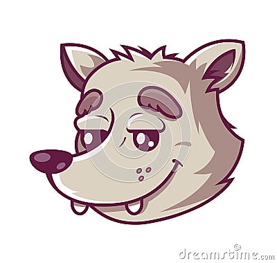 Muzzle wolf. cute character Vector Illustration