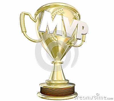 MVP Most Valuable Player Gold Trophy Award Stock Photo