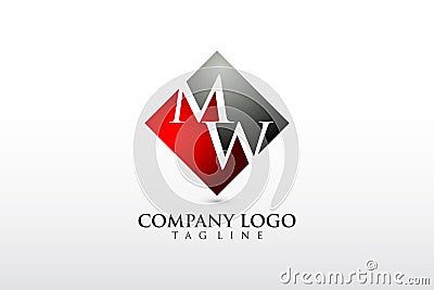 MW, WM letter company logo design vector Vector Illustration