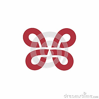 MW, WM, MPW, MPPW, WPPM, PPPP initilas butterfly shape logo and vector icon Vector Illustration