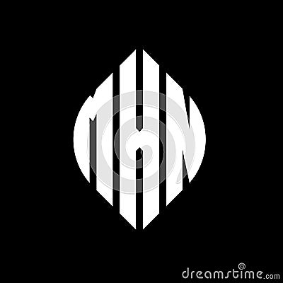 MXN circle letter logo design with circle and ellipse shape. MXN ellipse letters with typographic style. The three initials form a Vector Illustration