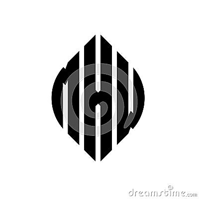 MXW circle letter logo design with circle and ellipse shape. MXW ellipse letters with typographic style. The three initials form a Vector Illustration