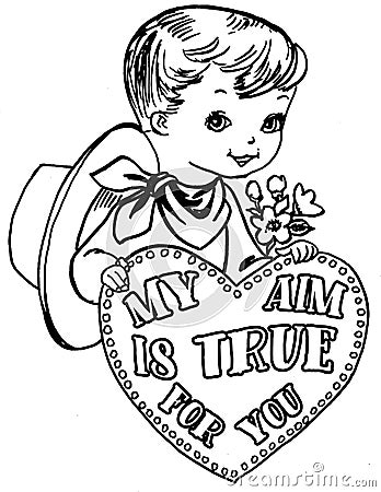 My Aim is True For You Little Cowboy Heart Design Stock Photo