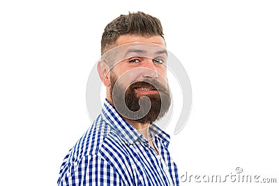 My beard looks perfect. male beauty portrait. well-groomed bearded man. amazed mature man. Male barber care. Making Stock Photo