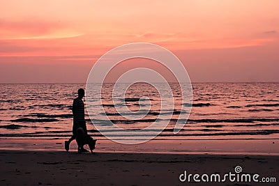 My best friend on the beach Stock Photo